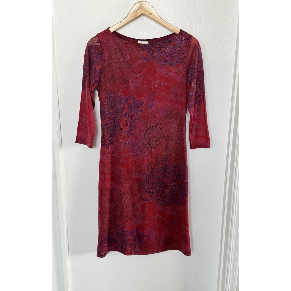 Vintage Y2K Charlotte Russe Dress L Red Paisley Whimsigoth Made in USA